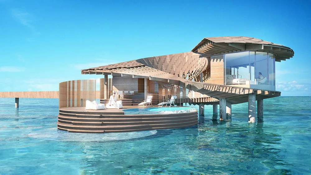 BIM建筑|隈研吾沙特阿拉伯度假村方案：在水陆间起伏