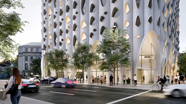 BIM建筑|甘工作室在丹佛设计扇贝表面酒店