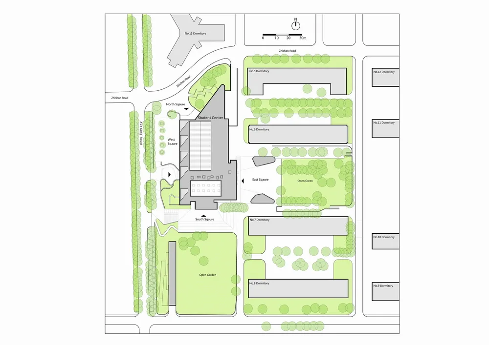 BIM建筑|清华大学南区食堂及就业指导中心 / 清华大学建筑学院素朴建筑工作室