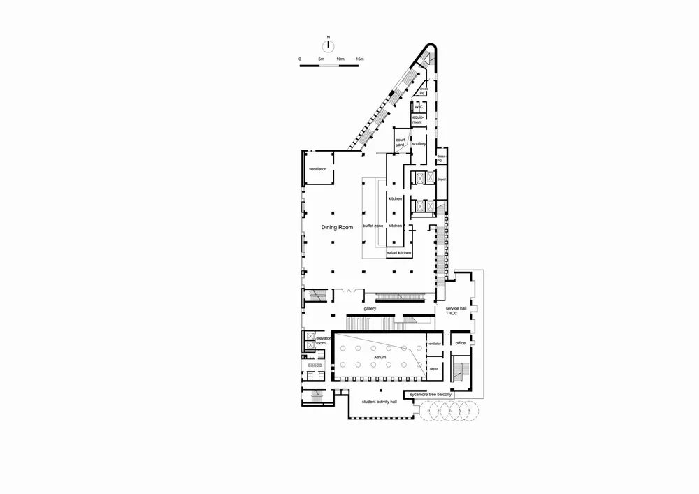 BIM建筑|清华大学南区食堂及就业指导中心 / 清华大学建筑学院素朴建筑工作室