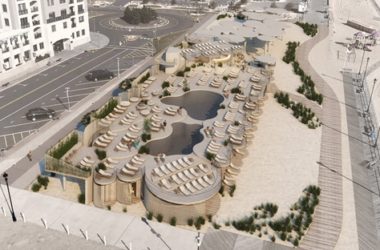 BIM建筑|阿斯伯里公园海滩俱乐部将由沙质混凝土天棚组成-BIM建筑网