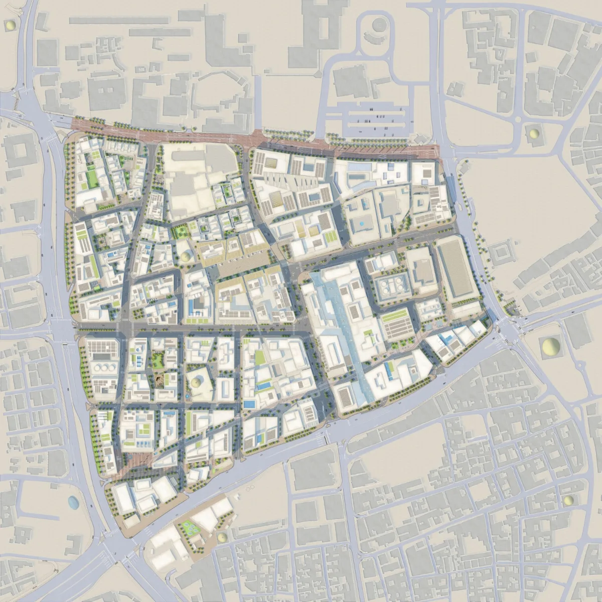 BIM建筑|Msheireb 多哈市中心总体规划 /Allies and Morrison + AECOM + Arup