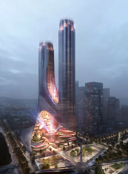 BIM建筑|扎哈工作室在深圳设计超高层双子楼