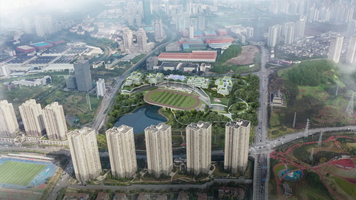 BIM建筑|森林Park+，共享垂直校区 | 重庆柏溪校区九年一贯制学校方案/中机中联工程有限公司