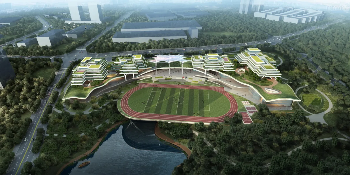 BIM建筑|森林Park+，共享垂直校区 | 重庆柏溪校区九年一贯制学校方案/中机中联工程有限公司