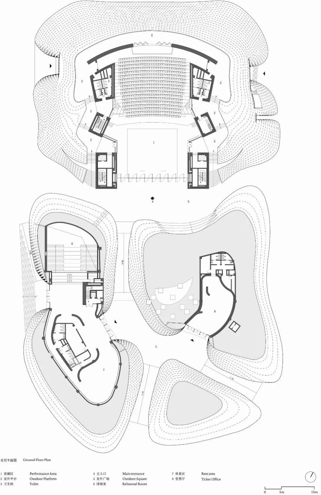 BIM建筑|杨丽萍表演艺术中心 / 朱锫建筑事务所