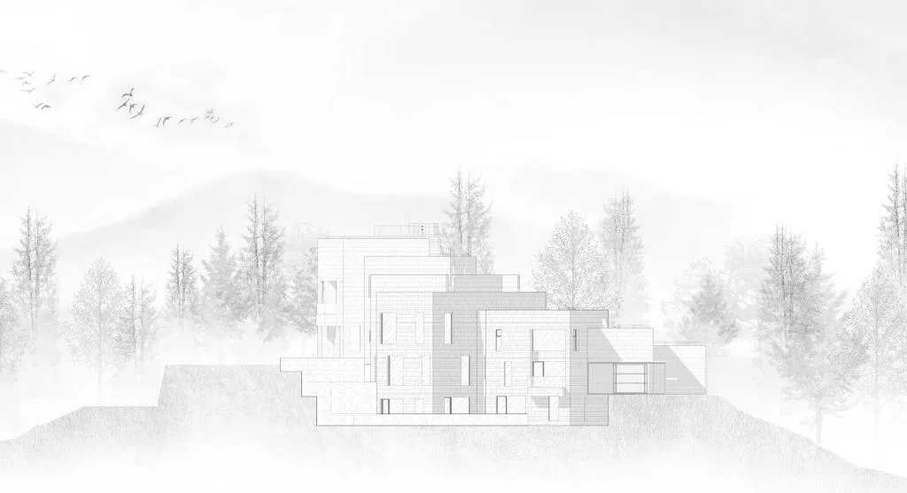BIM建筑|高山流水 松林里的红色石屋 / 素建筑设计事务所