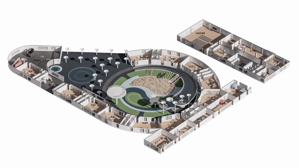BIM建筑|安徽·舒城「水滴幼儿园」 —— 水生万物，复归于水 / 迪卡建筑设计中心