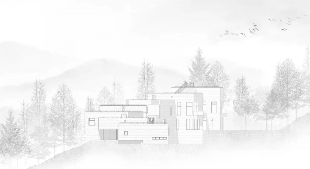 BIM建筑|高山流水 松林里的红色石屋 / 素建筑设计事务所