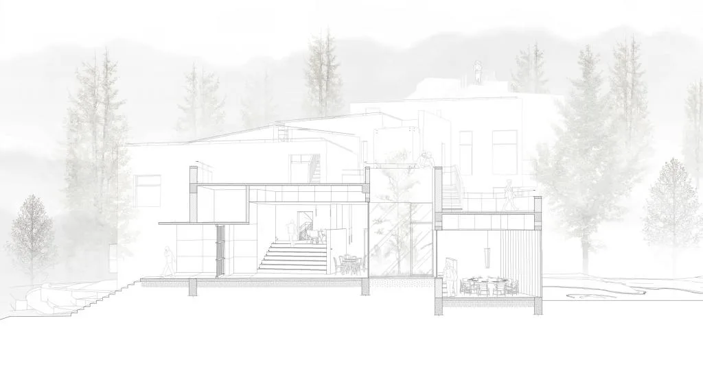 BIM建筑|高山流水 松林里的红色石屋 / 素建筑设计事务所