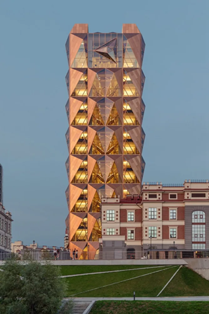 BIM建筑|福斯特在叶卡捷琳堡设计铜色办公楼