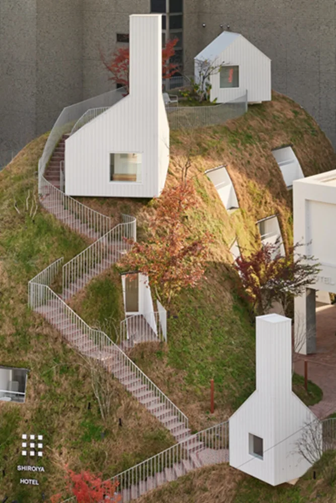 BIM建筑|藤本壮介为Shiroiya酒店增加巨大的中庭和青山