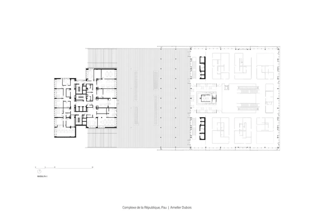 BIM建筑|黑白覆盖，法国波城共和国综合楼 / Ameller Dubois