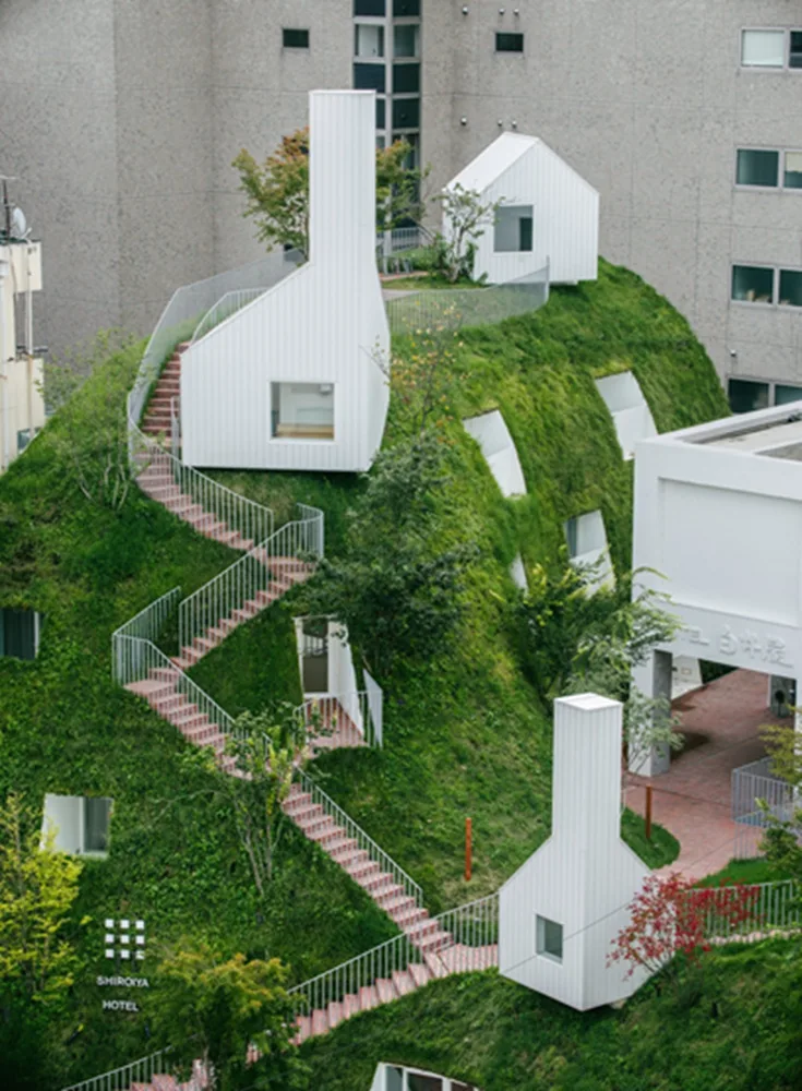 BIM建筑|藤本壮介为Shiroiya酒店增加巨大的中庭和青山