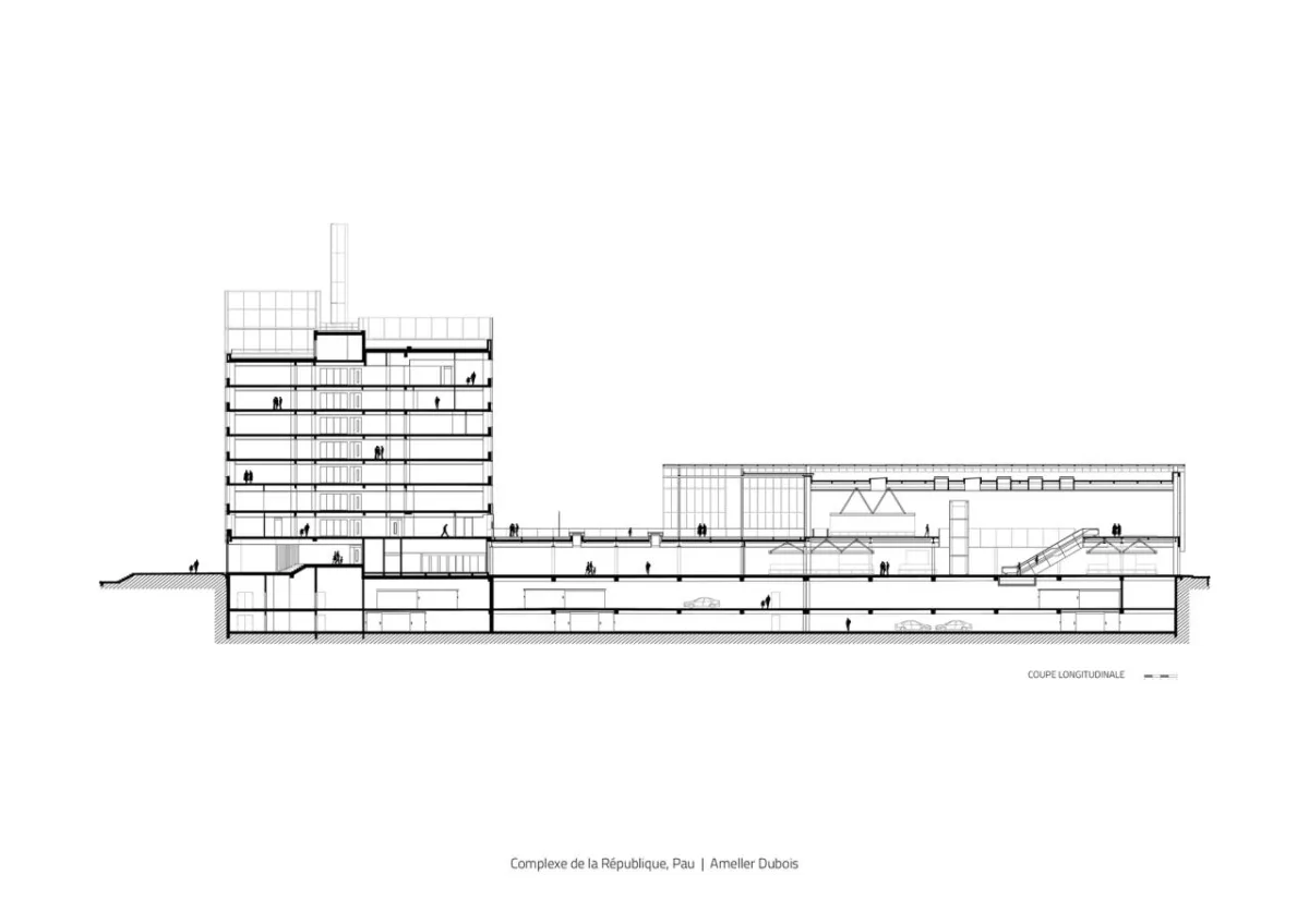 BIM建筑|黑白覆盖，法国波城共和国综合楼 / Ameller Dubois