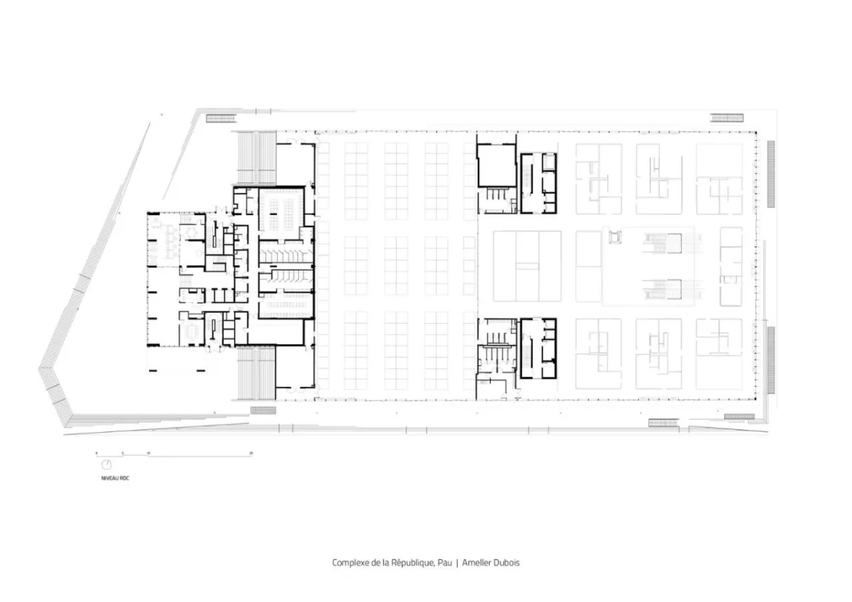 BIM建筑|黑白覆盖，法国波城共和国综合楼 / Ameller Dubois