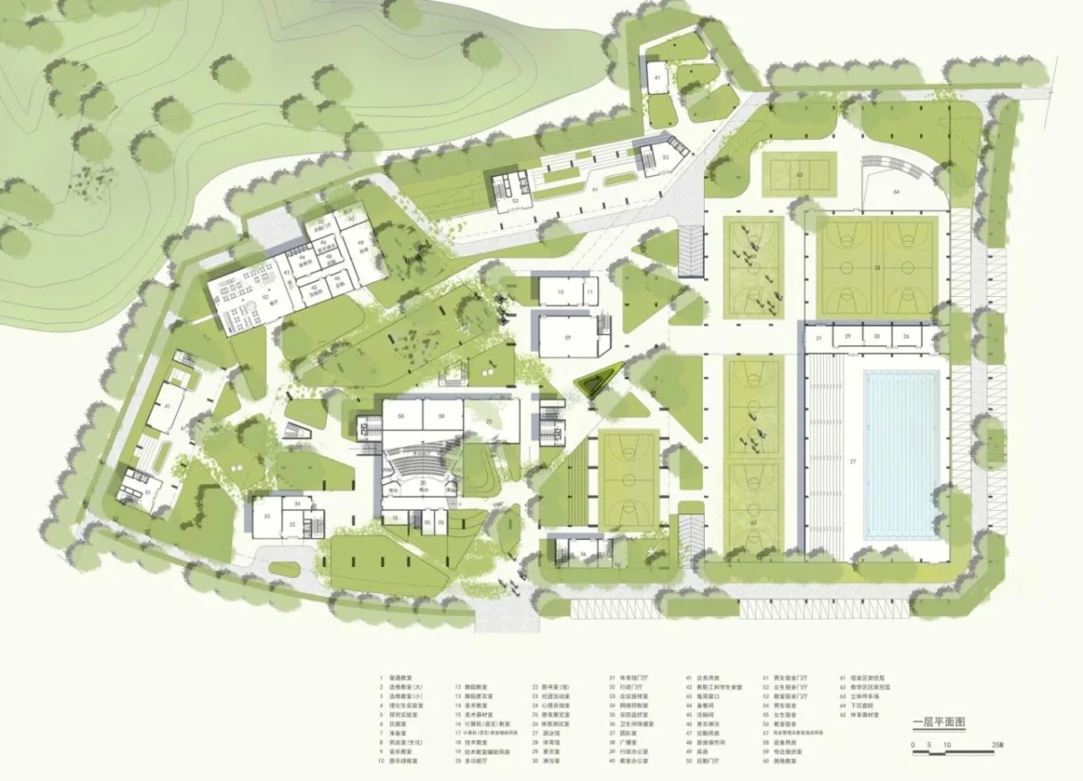 BIM建筑|山间学堂：深圳市第三十三高级中学（中标候选方案） / 上海华都建筑规划设计有限公司