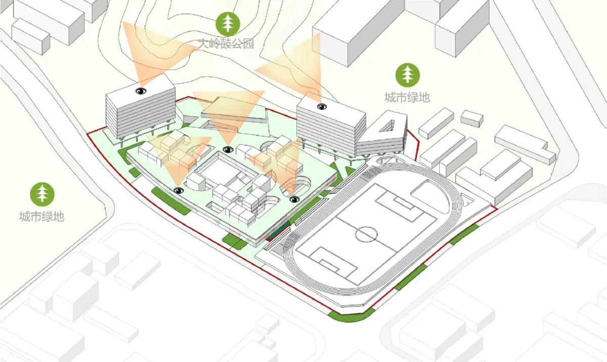 BIM建筑|山间学堂：深圳市第三十三高级中学（中标候选方案） / 上海华都建筑规划设计有限公司