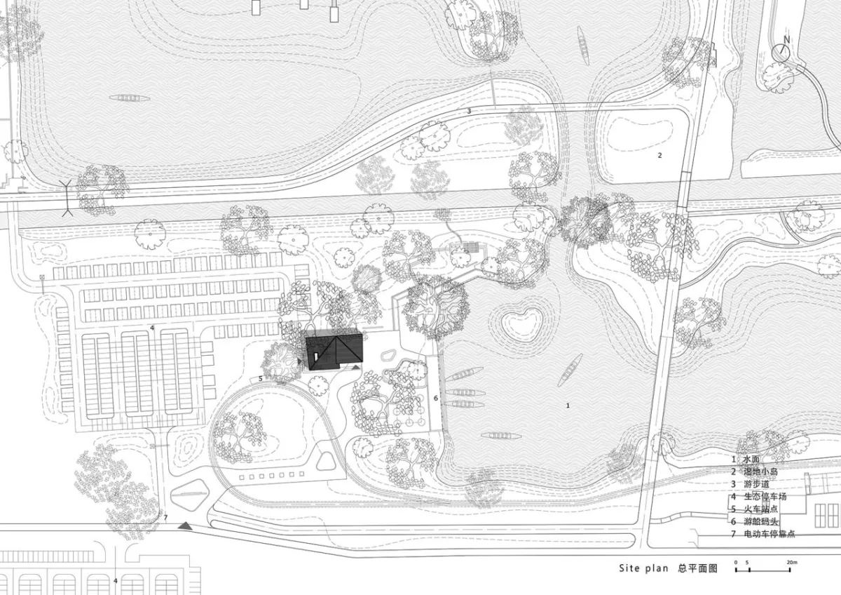 BIM建筑|富阳·阳陂湖湿地接待中心 / 尌林建筑设计事务所