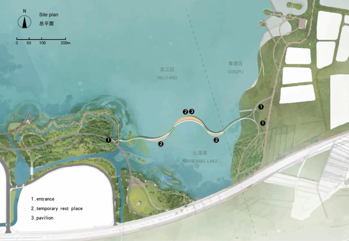 BIM建筑|环元荡贯通桥：一种混合的基建设施 / BAU建筑与城市设计事务所