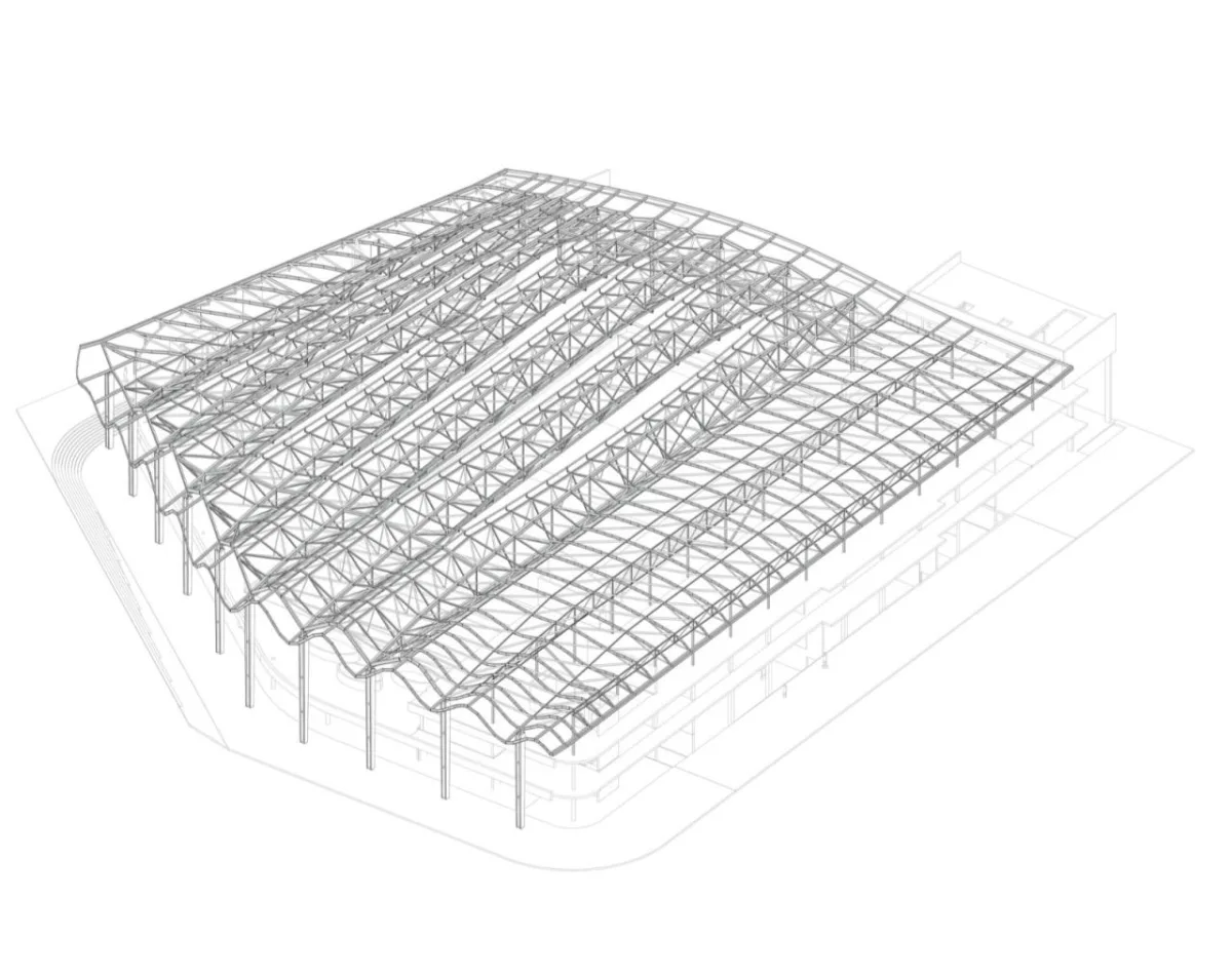 BIM建筑|波浪形屋面，UCPA大兰斯体育场 / Marc Mimram
