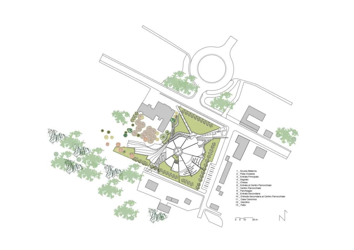 BIM建筑|悬挂式屋顶：教堂与教区综合体 / Miralles Tagliabue EMBT