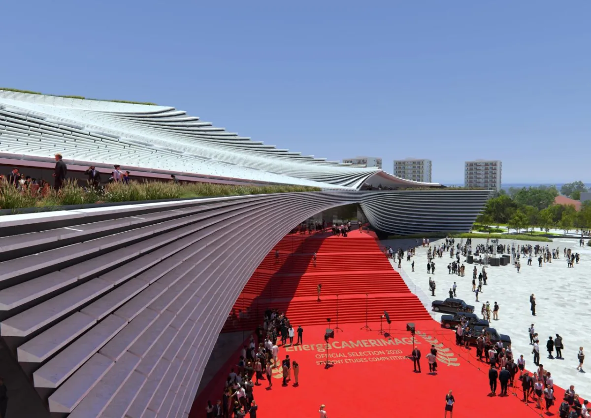 BIM建筑|陶片层层，‘欧洲电影中心CAMERIMAGE’竞赛方案 / 隈研吾事务所