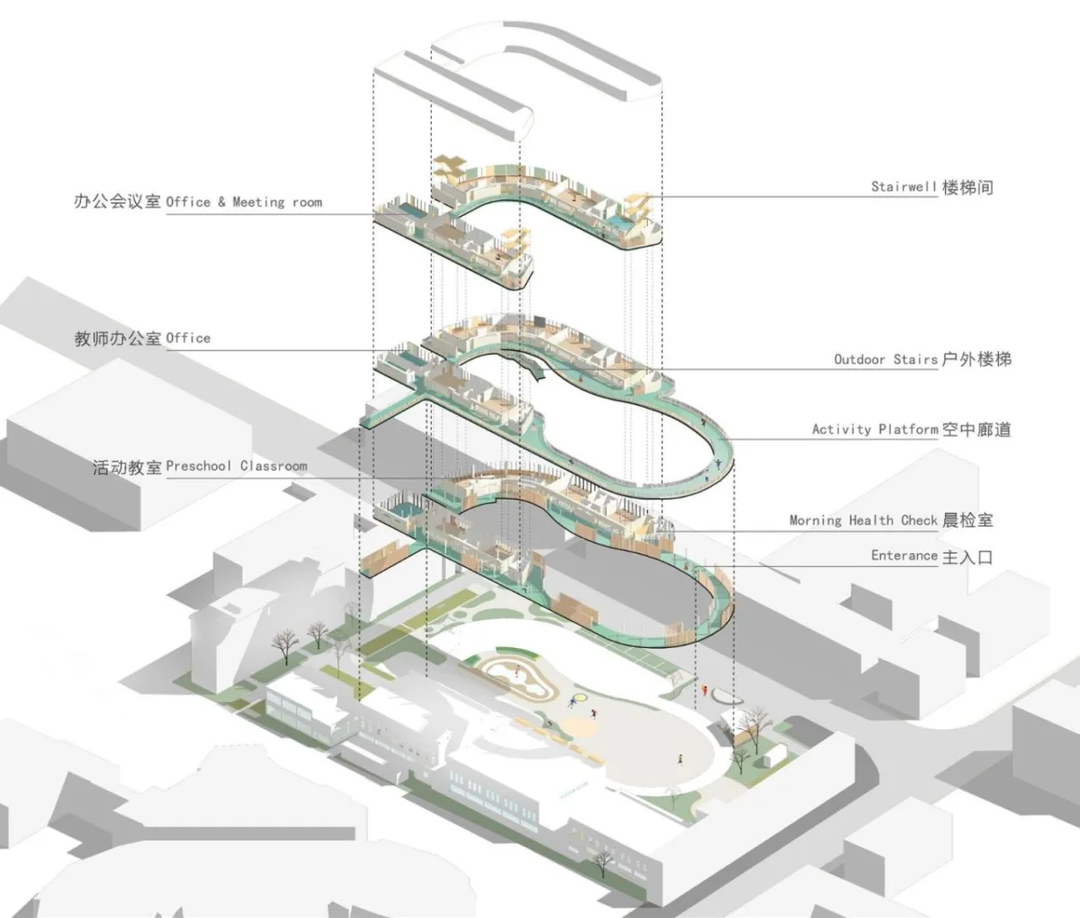 BIM建筑|云南省玉溪市第一幼儿园教育集团桂山园更新 / 上海思序建筑规划设计