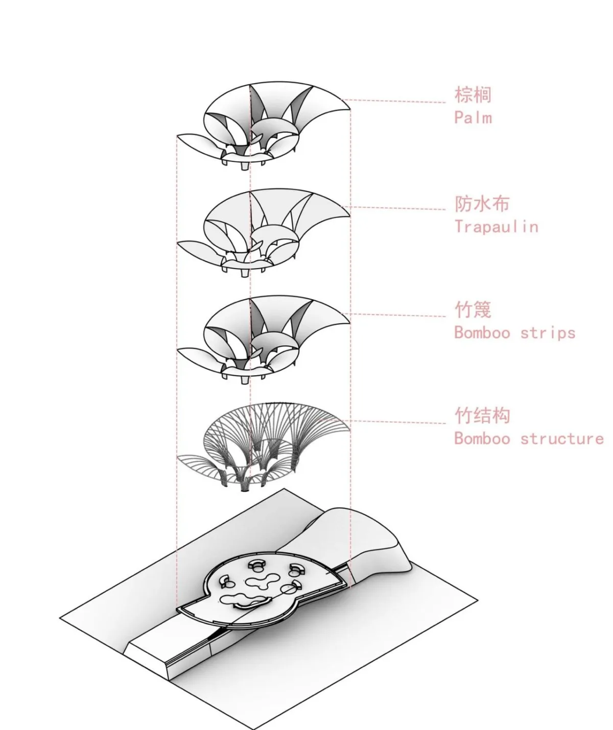 BIM建筑|花海竹亭，城市公园针灸式更新 / 竖梁社 + 华南理工大学建筑学院