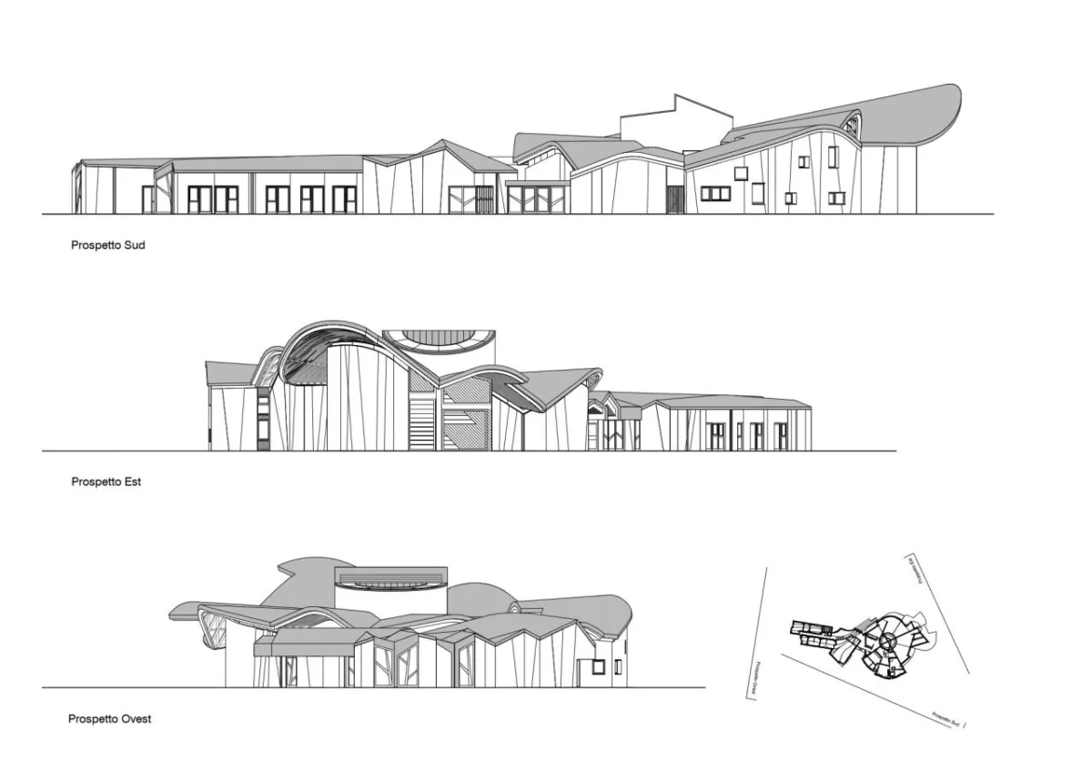 BIM建筑|悬挂式屋顶：教堂与教区综合体 / Miralles Tagliabue EMBT