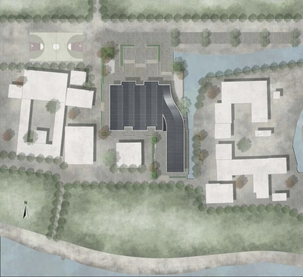 BIM建筑|小伍份村文化礼堂 / 园舍建筑景观