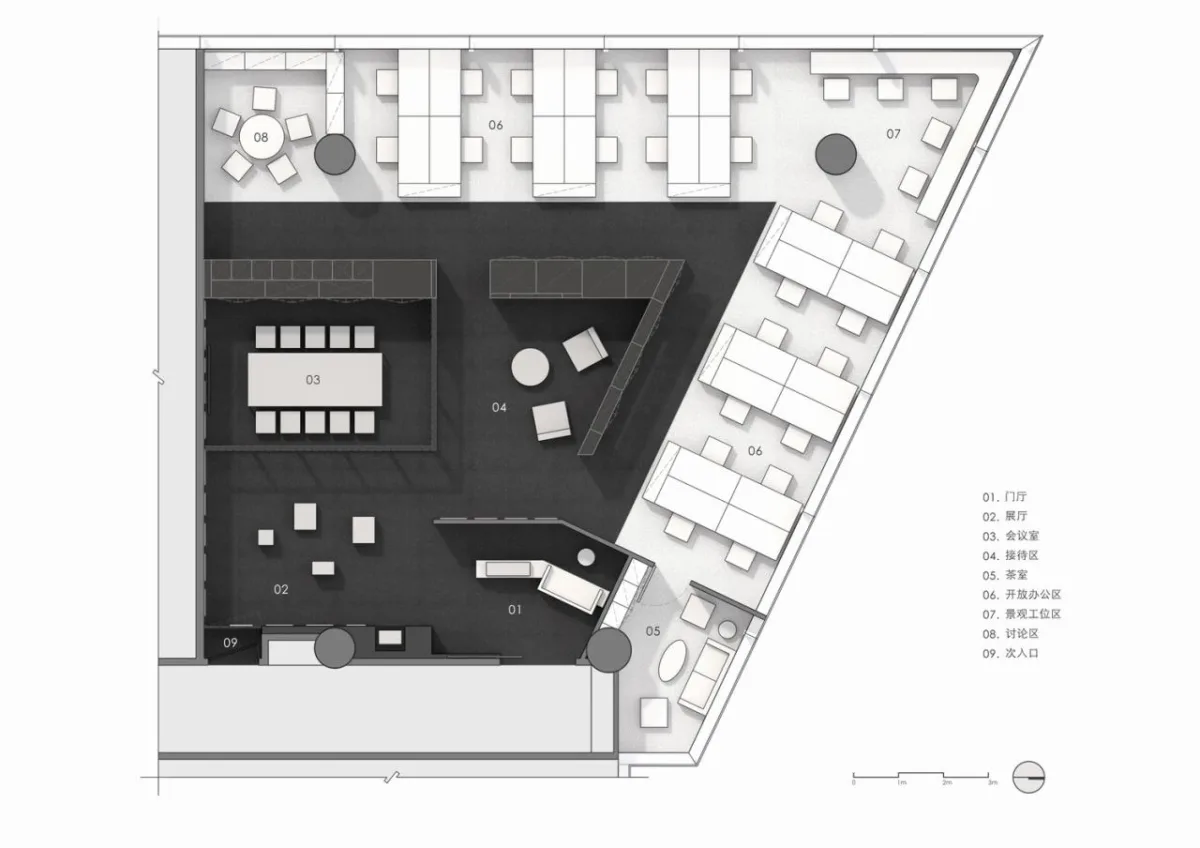 BIM建筑|设计师办公室： 黑白容器 / line+建筑事务所
