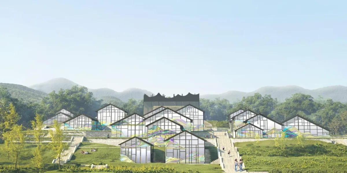 BIM建筑|林河陌影——仙市古镇活动综合体方案设计 / 外行建筑