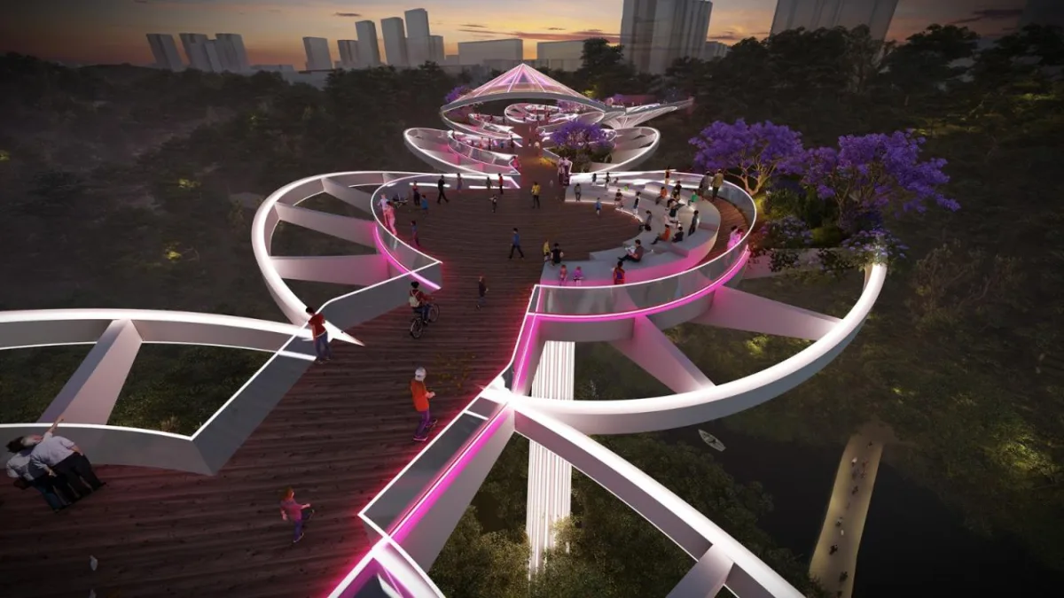 BIM建筑|重庆市北碚区西南大学人行景观桥项目 / 林聪建筑设计工作室