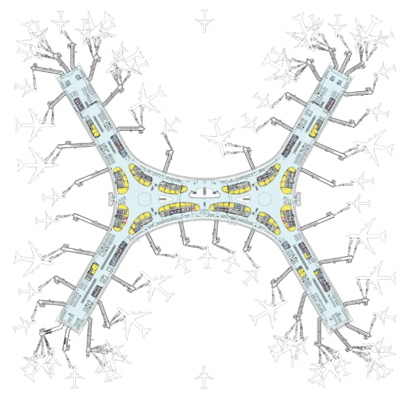 BIM建筑|航空建筑新标杆：深圳宝安国际机场卫星厅 / GDAD、Aedas、兰德隆与布朗