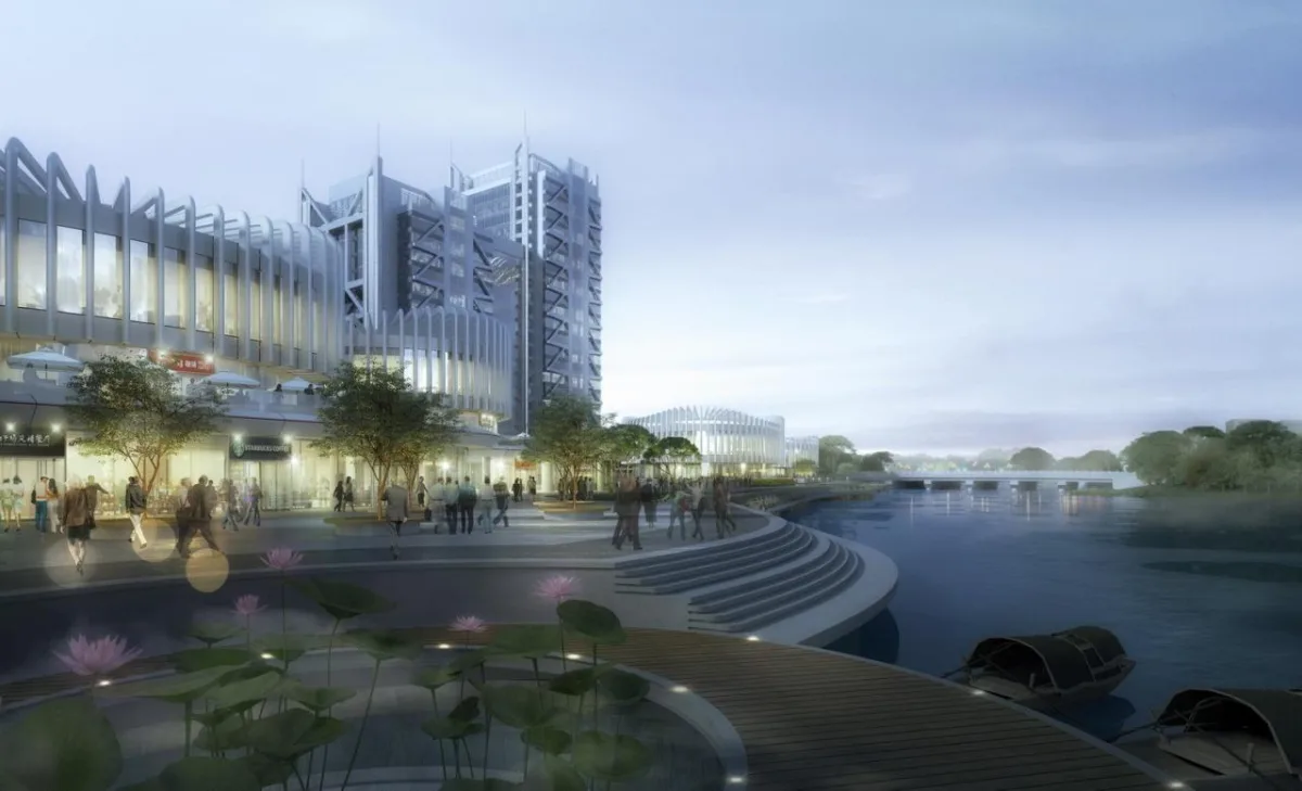 BIM建筑|兰花阁 ：‘城市山谷’中的滨河商街 / UUA