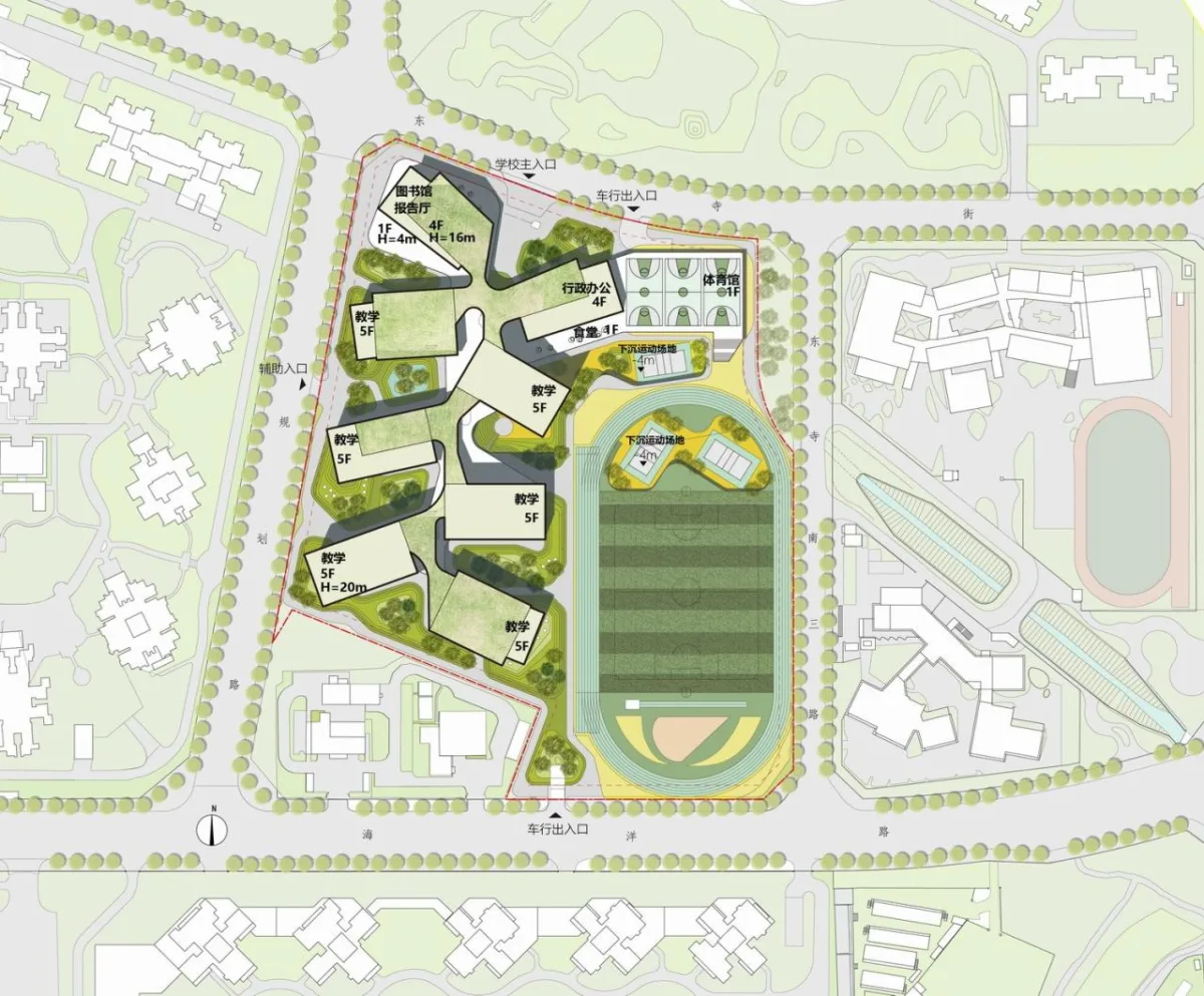 BIM建筑|天府新区海洋路中学 / MAT 超级建筑事务所