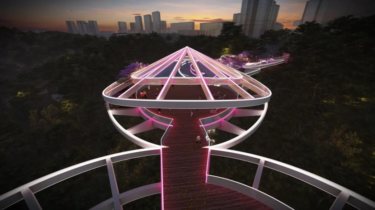 BIM建筑|重庆市北碚区西南大学人行景观桥项目 / 林聪建筑设计工作室