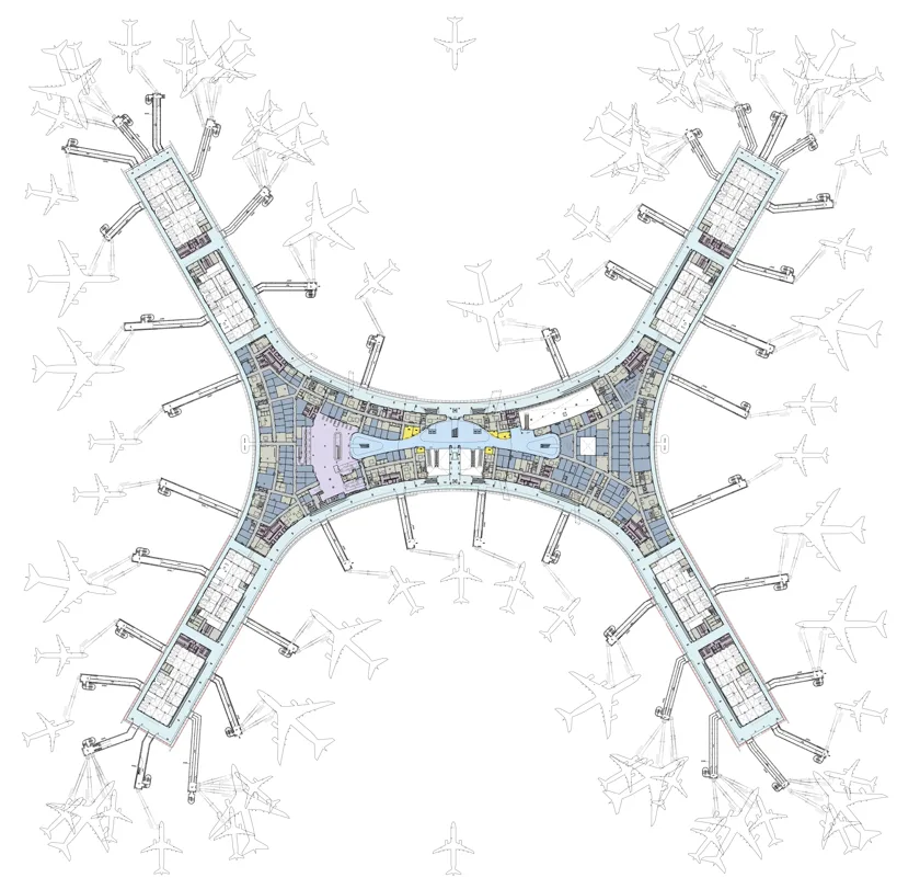 BIM建筑|航空建筑新标杆：深圳宝安国际机场卫星厅 / GDAD、Aedas、兰德隆与布朗