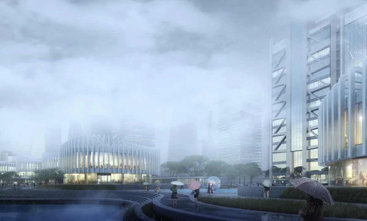 BIM建筑|兰花阁 ：‘城市山谷’中的滨河商街 / UUA