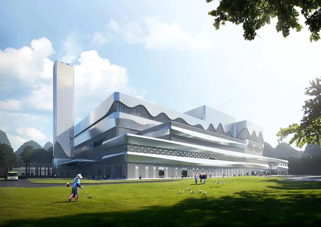BIM建筑|南宁市双定循环经济产业园生活垃圾焚烧发电厂/ UUA