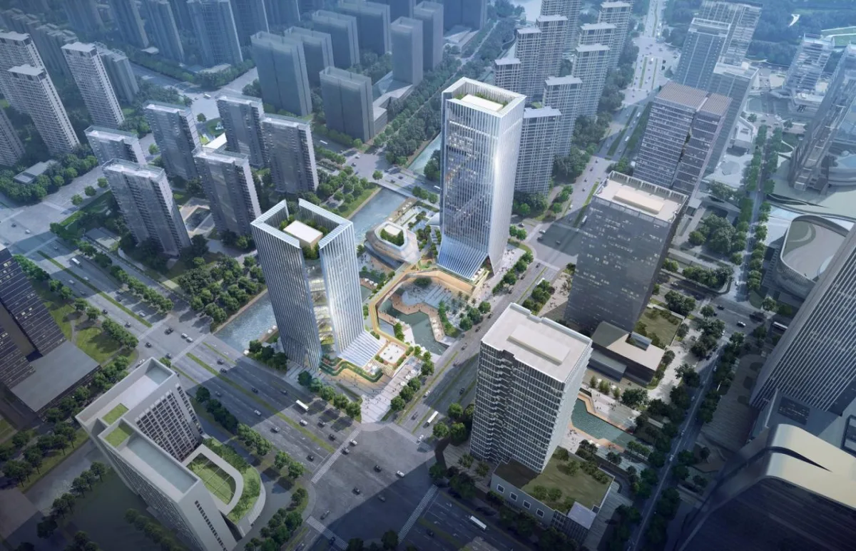 BIM建筑|GEN方案 | 一桥两相望:苏州高铁新城双子塔