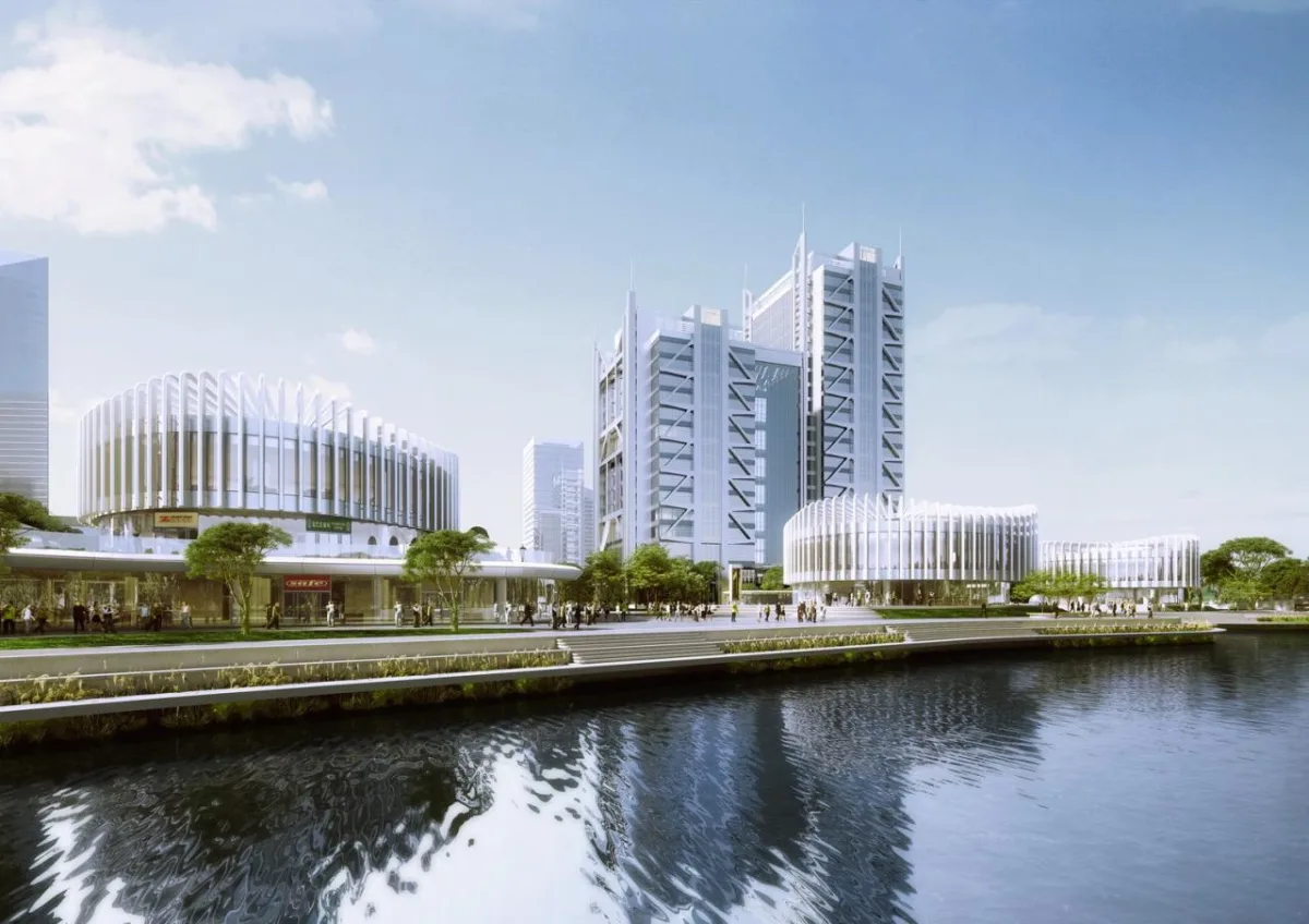 BIM建筑|兰花阁 ：‘城市山谷’中的滨河商街 / UUA