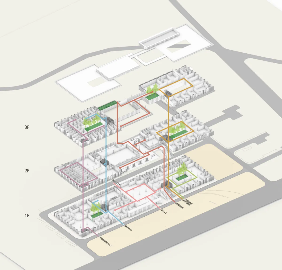 BIM建筑|废弃厂房改造康养配套 / 栖城设计