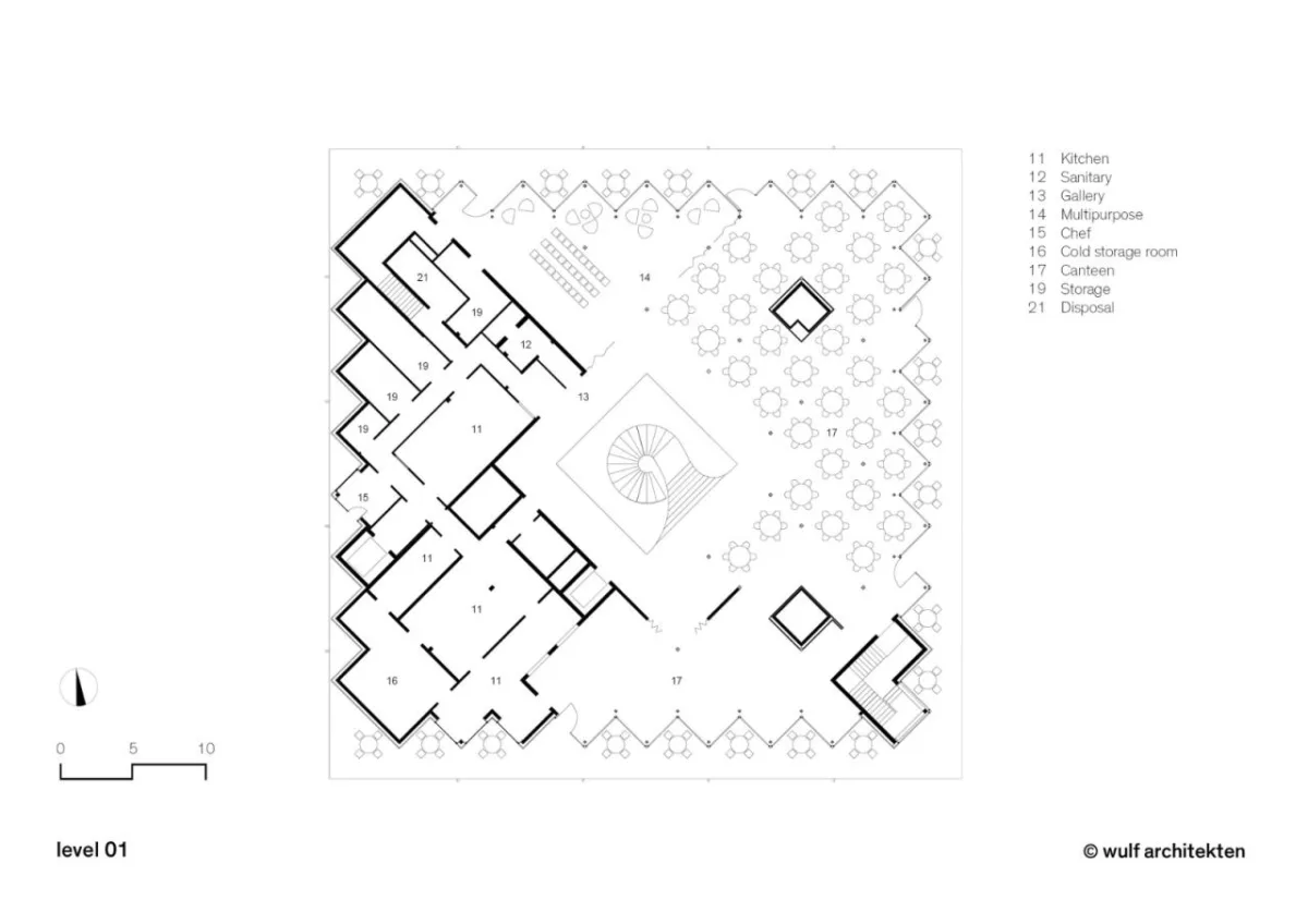 BIM建筑|旋转45度，校园食堂与媒体中心 / wulf architekten