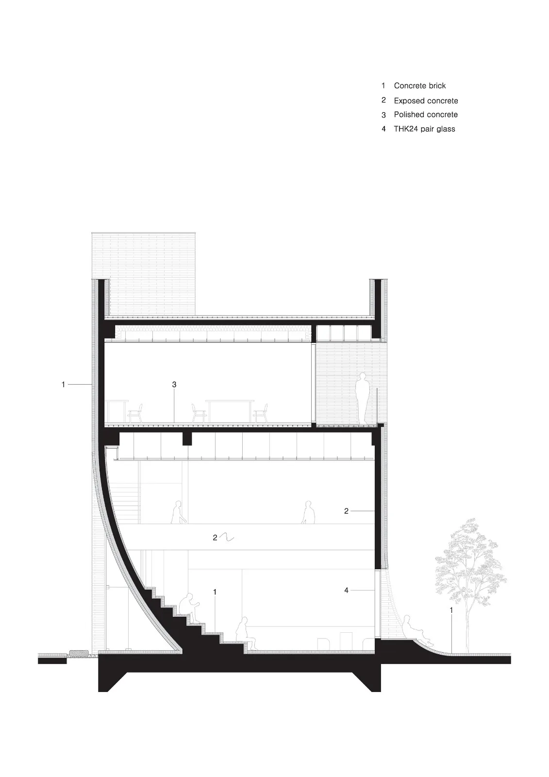 BIM建筑|流水墙体，泰瑞咖啡馆 / NAMELESS Architecture