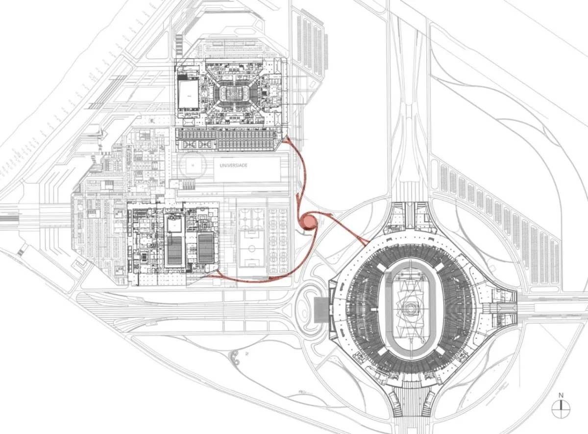 BIM建筑|成都大运会东安湖场馆景观连廊 / 四周建筑