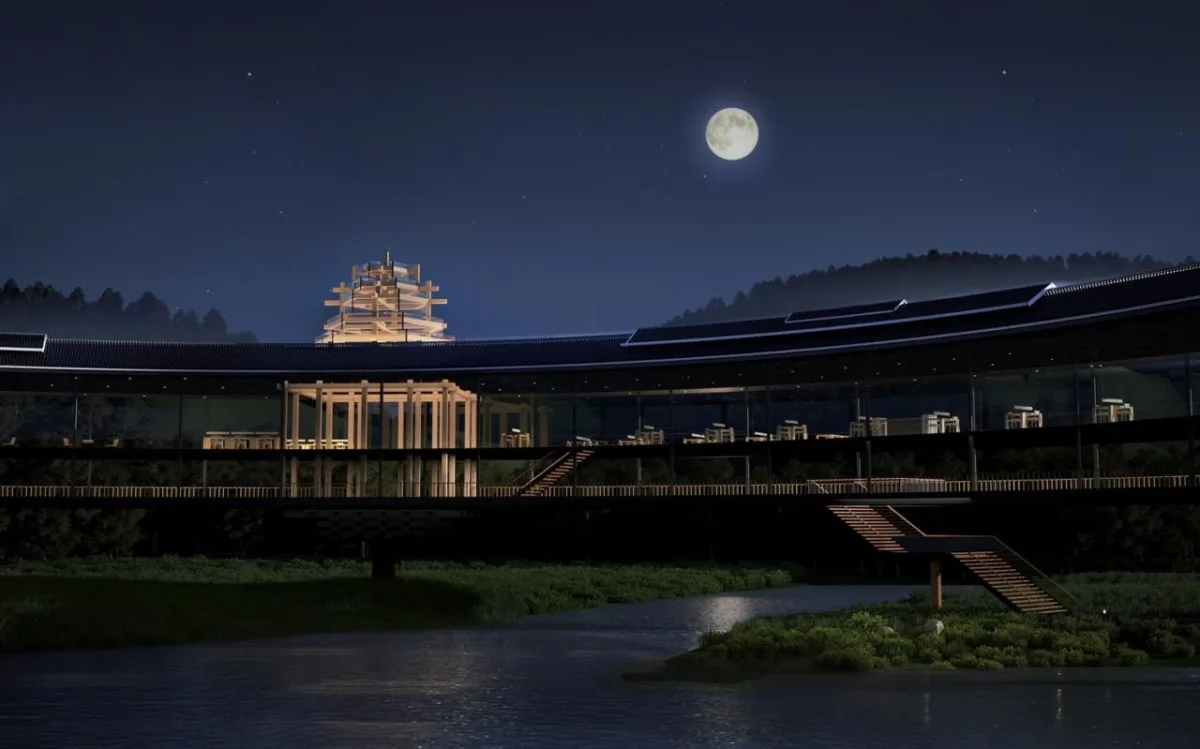 BIM建筑|风雨环屋——三江县洲北村文化综合体设计方案 / 外行建筑