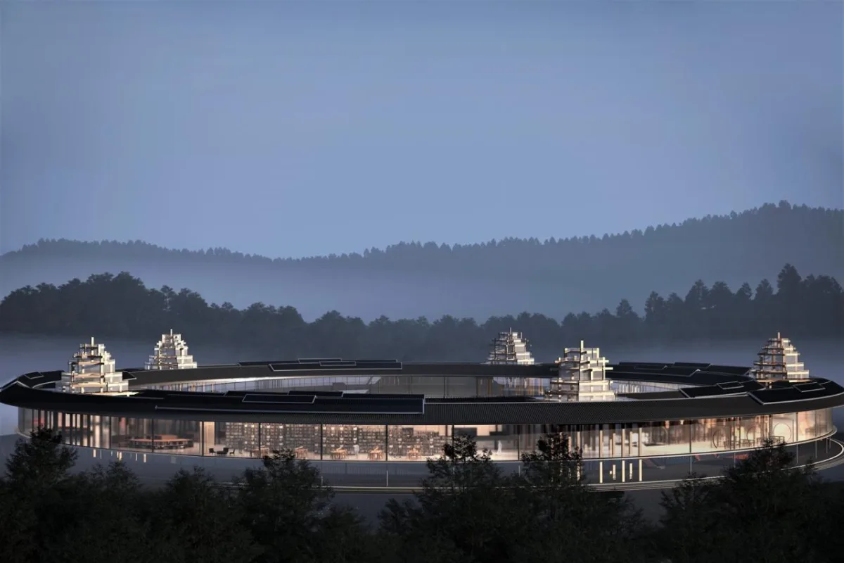 BIM建筑|风雨环屋——三江县洲北村文化综合体设计方案 / 外行建筑