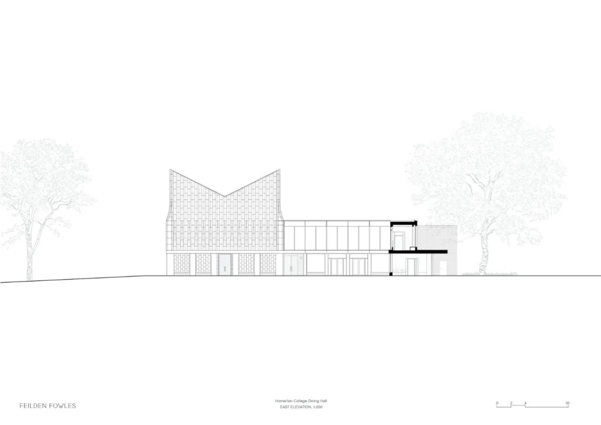 BIM建筑|复古绿釉，剑桥大学食堂 / Feilden Fowles